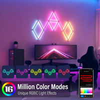 Lampe murale LED intelligente RGB à 6 segments, éclairage coulissant DIY, synchronisation musicale, salon, décoration moderne pour maison intelligente, jeux