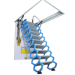 现代铝折叠钢自动电动伸缩阁楼梯子