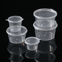Gobelets à sauce transparents en PP avec couvercles, jetables, recyclables, résistants au congélateur et au micro-ondes, anti-fuite, pour restaurants et usage domestique, logo personnalisé