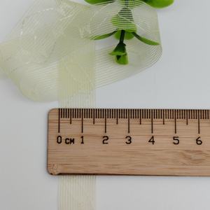 Cinta de encaje jacquard no elástica al por mayor, de alta calidad, personalizada, de 16 mm de ancho, transparente, transpirable, de nailon. - Product Image 5