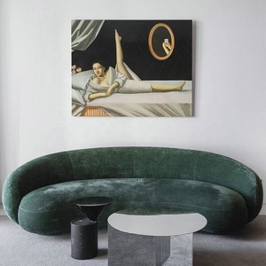 Italienisches Gebogenes Sofa Luxuriöses High-End-Design Maßgefertigte Wohnzimmermöbel Stoffsofa - Product Image 3