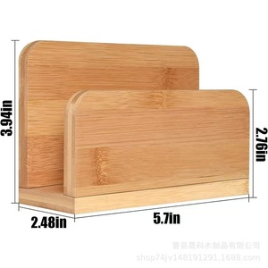 Organizador de correo de bambú y madera para escritorio, estante de almacenamiento minimalista para sobres y papeles - Product Image 4