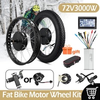 Kit de conversion de gros vélo électrique 20in 26in avec pneu 72V 3000W roue arrière sans brosse roue de moteur de moyeu sans engrenage avec écran LCD3