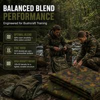 Tissu Ripstop Camouflage Tissé N50 C50 220 g/m² Résistant à l'Eau pour Uniforme Tactique d'Extérieur et Entraînement de Survie IR
