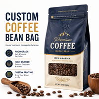 Sacs d'emballage pour grains de café imprimés sur mesure avec valve unidirectionnelle, fermeture éclair, haute barrière, qualité alimentaire, OEM ODM