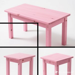 Bàn gỗ dài màu hồng - Product Image 1