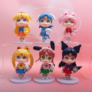 Set di 6 Action Figure <span class=keywords><strong>Anime</strong></span> Sailor Moon da 9-11CM, Decorazione Cartoon per Bambini - Product Image 2