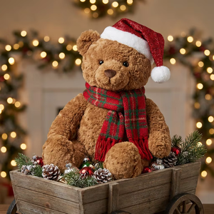 Orsacchiotto di Peluche Personalizzato, Regalo Natalizio con Nome Ricamato - per Bambini, Coppie, Amici - Product Image 1