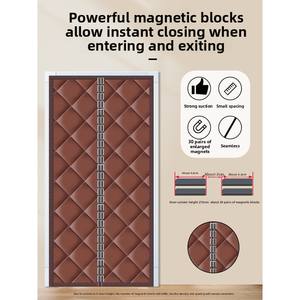 Nouveau type de rideau magnétique en coton, rideau isolant contre le froid et la chaleur, rideau de séparation pour chambre à coucher, accessoires pour portes et fenêtres - Product Image 4