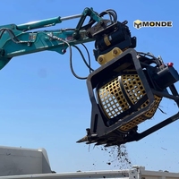 MONDE Godet de criblage rotatif hydraulique pour excavatrice et chargeuse, pour la séparation du sable, du gravier et du sol