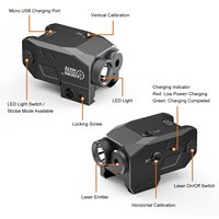 Lampe torche tactique LED 150 lumens avec viseur laser rouge, batterie et chargeur USB