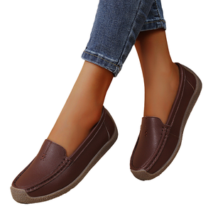 Mocassins Décontractés Plats pour <span class=keywords><strong>Femme</strong></span> 2025 à Surface Souple, Chaussures Confortables à Enfiler de Grande <span class=keywords><strong>Taille</strong></span> pour Maman, Collection Automne - Product Image 1