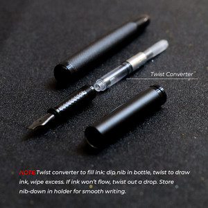 3 pezzi di nuove penne stilografiche nere Samurai in metallo con pennino largo, con pennino inciso per calligrafia <span class=keywords><strong>araba</strong></span> e tibetana, pennino inclinato 123 mm - Product Image 5