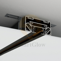 Rail de plafond extensible pour spots LED sur rail à 2 fils, profilé en aluminium pour film de plafond tendu en PVC