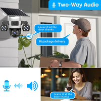 Caméras de sécurité Wifi HD 4MP, 3 objectifs, 3 écrans, zoom 10x, caméra solaire extérieure, étanche, vision nocturne, protection CCTV