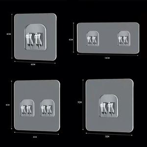 Transparent PP <b>Plastic</b> Self-adhesive Seamless Eco-Friendly Multifunction Customized Size Wall Mounted <b>Hook</b> for Household Tools - Product Image 3