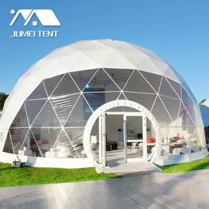 Barraca de vidro geomédico grande, barraca para eventos glamping de restaurante igloo dome