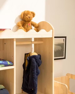 Legno del bambino guardaroba Montessori cremagliera abbigliamento guardaroba abbigliamento portaoggetti per bambini - Product Image 4