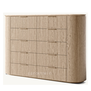 Cómoda de Madera de Roble Claro con 10 Cajones - Diseño Clásico Moderno para la Organización del Dormitorio y la Sala de Estar - Product Image 3