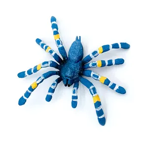 Juguetes de figuras de animales de plástico de PVC de alta calidad realistas de Vida Silvestre, animales ecológicos realistas, juguetes de araña para atrapar pájaros azules