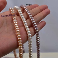 Collier en perles d'eau douce blanches naturelles de 7-8 mm et en argent 925, forme de riz, accessoires faits à la main pour bricolage