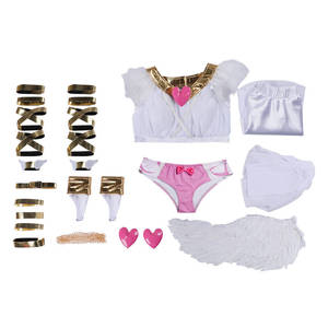 Disfraz de Pantimedias Angel, Vestido Lolita Blanco con Adornos Dorados para Mujer, Halloween, Actuación en Escenario - Product Image 4