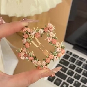 2026 Popular Niche Design <b>Sweet</b> Flower Star Hairpin Cute Exquisite Fashionable Women's Fabric Hairpins Wholesale Headwear - Product Image 1