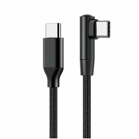 High 60W 3A Braided Nylon Pure Copper Conductor Fast Charging Data Cable 90 Degree Type-C IOS Computer/Phone/Tablet Power