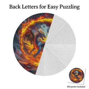 SOUHONEY Puzzle rond personnalisé 500-1000 pièces Dragon Fantasy, jouet éducatif en carton pour adultes et adolescents - Product Image 2