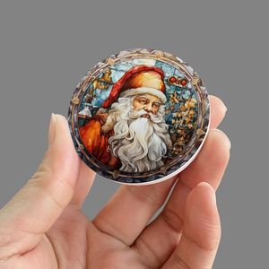 Aimant de réfrigérateur rond en céramique de Noël, impression UV, aimant de réfrigérateur personnalisé, aimant de réfrigérateur vierge en céramique pour sublimation - Product Image 1