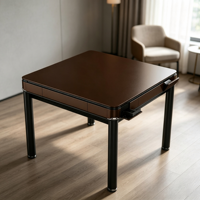 Table de Mahjong Moderne Entièrement Automatique à Faible Bruit avec Quatre Ports de Sortie, Double Usage (Jeu et Repas) pour Fêtes à Domicile