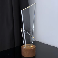 Trophée en verre personnalisé, cristal moderne avec éclairage LED, trophée en cristal étoile pour cadeaux d'affaires MH-S0397