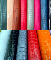Tissu en cuir PU gaufré crocodile 1,0 mm, cuir synthétique de luxe pour baskets, sacs, portefeuilles, ceintures, sellerie, vente en gros en rouleau