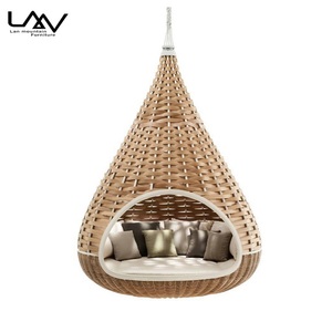 Muebles de Jardín Modernos, Tumbona Colgante de Mimbre con Forma de <span class=keywords><strong>Nido</strong></span> de Pájaro para Piscina, Playa, <span class=keywords><strong>Hotel</strong></span>, Cama de Día - Product Image 6