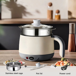 Casserole électrique multifonctionnelle de haute qualité en acier inoxydable avec revêtement antiadhésif, verre trempé, capacité de 1,8 L, pour la maison - Product Image 2