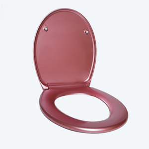Wc bril D-vormige toiletbril, gekleurde toiletbril langzaam sluitend, verwijderbare toiletpotbril, toiletbril met snelsluiting PP-materiaal, accessoires for bevestiging aan de bovenkant, rood (Color