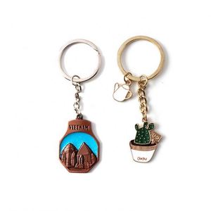 Keychain With Swivel Lobster Clasp Metallic Color Stainless Steel Metal Enamel <b>Ring</b> Offset and UV Printing Keychains - Product Image 2