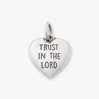 Colgante de Plata de Ley S925 con Versículo Bíblico de Doble Cara, Amuleto de Corazón con la Frase 'Confía en el Señor', Joyería Religiosa Cristiana