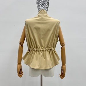 Manteau <span class=keywords><strong>trench</strong></span> <span class=keywords><strong>kaki</strong></span> à col montant avec poches grande capacité, coupe-vent, <span class=keywords><strong>sans</strong></span> manches - Product Image 4