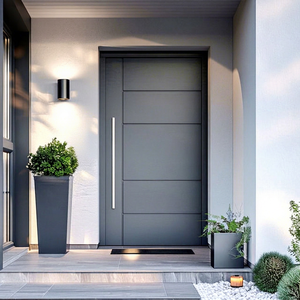 Portes d'entrée extérieures en aluminium, style français, avec verre, design moderne pour villa, isolation thermique - Product Image 1