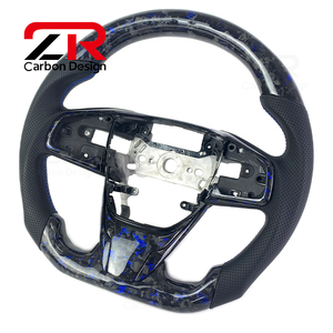 พวงมาลัย LED คาร์บอนไฟเบอร์ฟอร์จเกรดสำหรับฮอนด้าซีวิครุ่น10th รุ่น <span class=keywords><strong>Si</strong></span> Type R FK8 CR-V Accord XRV 2016-2021 - Product Image 5