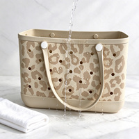 Sac fourre-tout imperméable en EVA à imprimé léopard personnalisé, vente en gros, léger, grande capacité, sac de plage, sac de shopping, mode, réutilisable