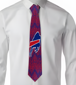 Corbata Personalizada de Alta Calidad con Diseño de Cebra de los Buffalo Bills <span class=keywords><strong>para</strong></span> Hombre, Patrón a Rayas, Tejido Jacquard Ecológico, Uso Comercial, Venta al por Mayor, Económica - Product Image 6