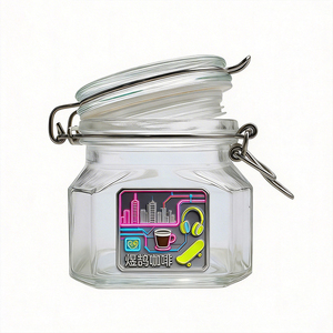 Pot en verre de qualité supérieure de 200 ml avec couvercle à clip pour aliments, café, miel, thé, sauce, etc. - Product Image 4
