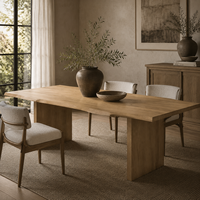 Table à manger en bois massif avec pieds en bois brut, 90 pouces, pour salle à manger