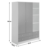 Armoire pour enfants moderne et minimaliste FSC CE EN71 CARB P2 EN 1727 avec 2 portes, 4 tiroirs et 4 compartiments pour la chambre d'enfant