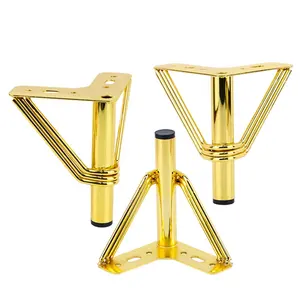 WINSTAR Popular 150mm triangle metal furniture feet golden black sliver sofa bed legs for chair table