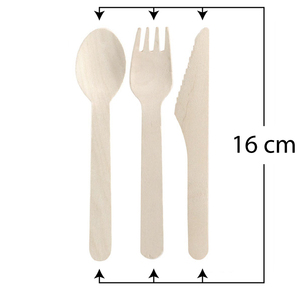 Coltelli Biodegradabili Monouso in Legno di Betulla 16 Cm Ideali per Eventi - Product Image 2
