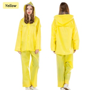 Prix bas écologique réutilisable en plastique EVA pêche équitation gris bleu adulte imperméable combinaison de pluie veste pantalon pour hommes femmes - Product Image 3