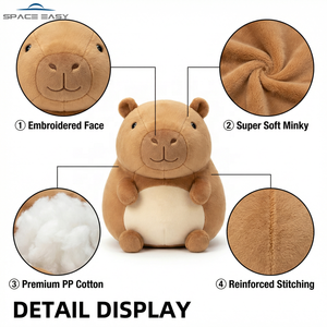 Meilleur jouet en peluche Capybara mignon et kawaii, animal en peluche super doux, poupée Capybara marron dodue pour cadeaux d'enfants, usine OEM ODM B2B de premier plan - Product Image 2